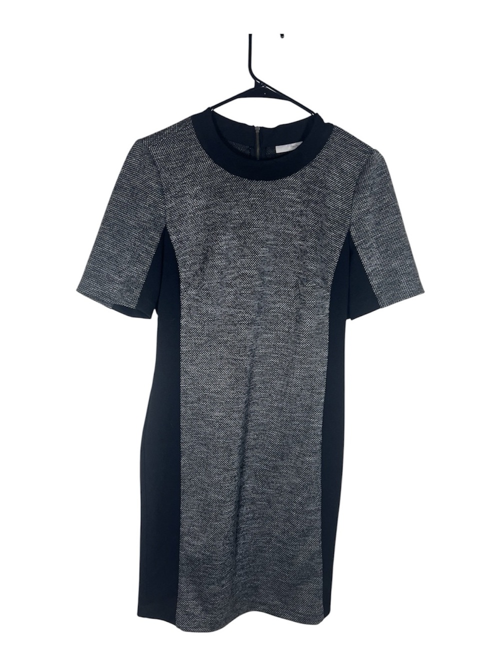 Halogen Gray and Black Panel Short Sleeve Midi Dress Women’s Size 8 Petite